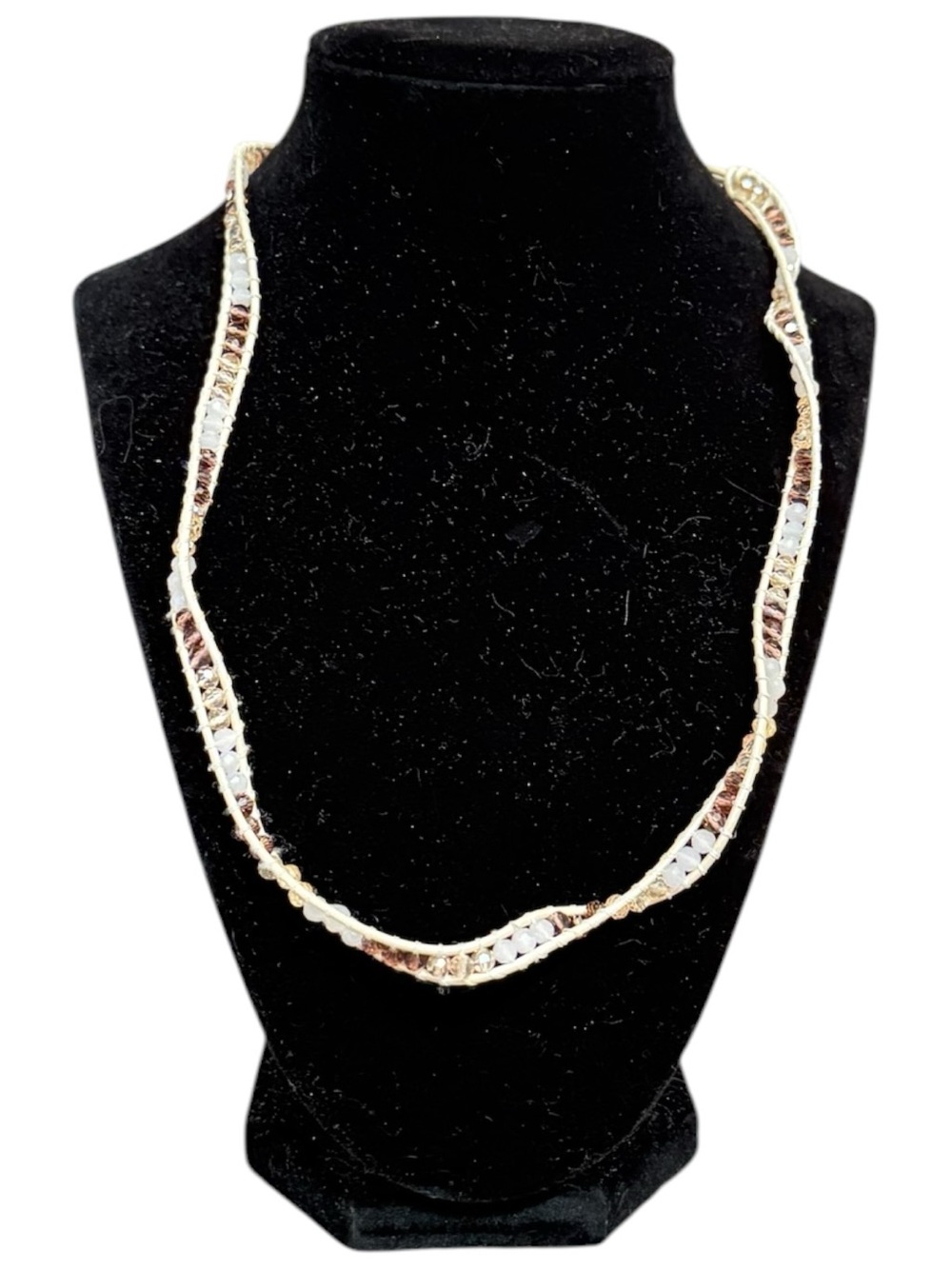 Victoria Emerson Gold Cord Necklace with Multicolor Seed Beads
